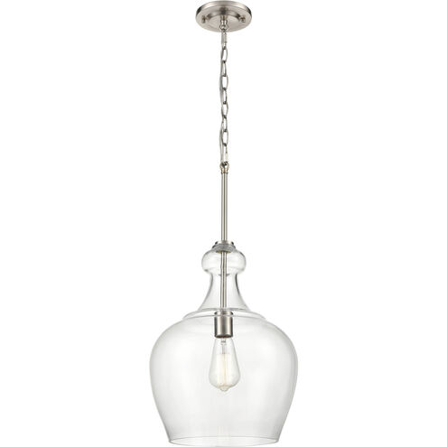 Corra 1 Light 11.75 inch Brushed Nickel Indoor Pendant Ceiling Light